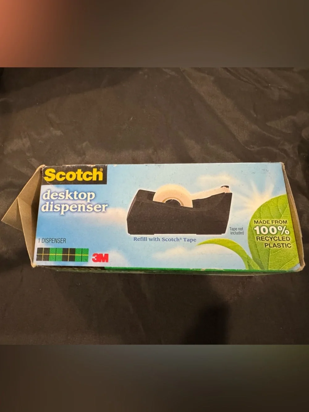 Scotch Black Desktop Tape Dispenser - Reliable One-Handed Dispensing